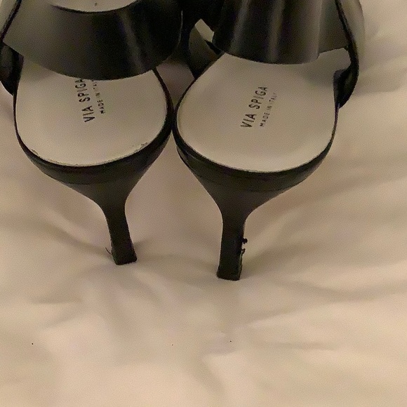 VIA SPIGA black leather sling backs - Picture 3 of 5